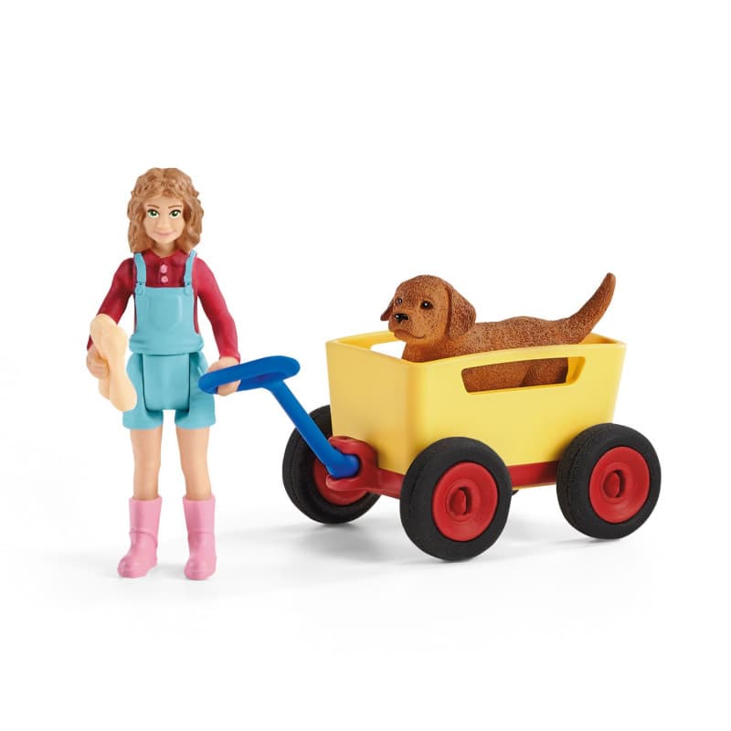 schleich Farm Life Puppy Wagon Ride - Image 1