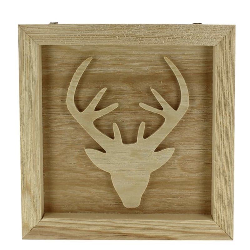 Tableau en bois renne a decorer - Image 1