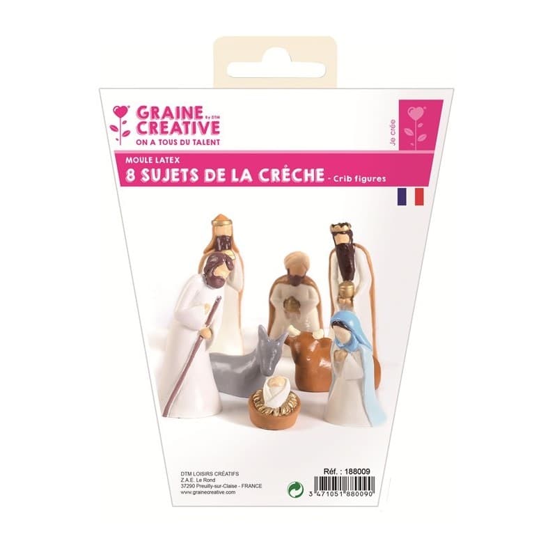 Moule latex lot de 8 sujets de crèche santons - Image 1