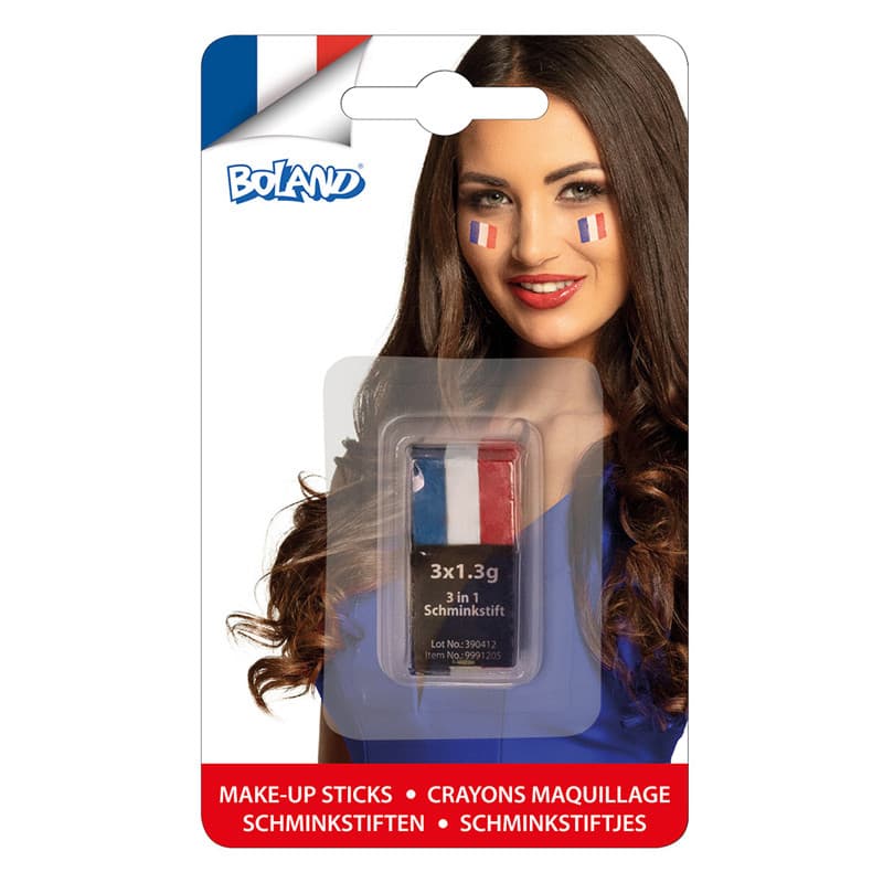 Stick maquillage supporter bleu blanc rouge - Image 1
