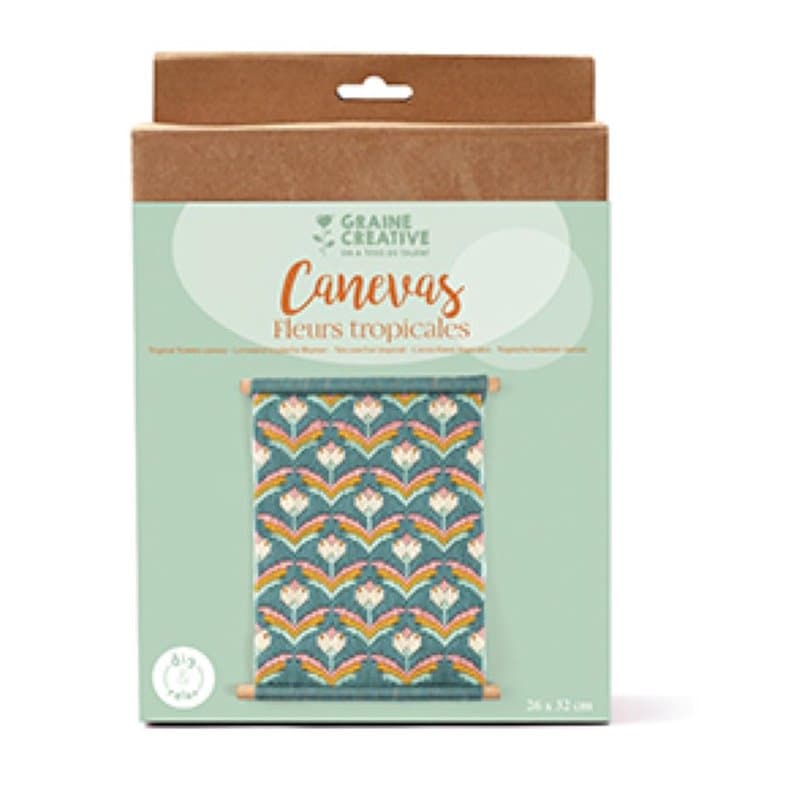 coffret canevas fleurs tropicales - Image 1