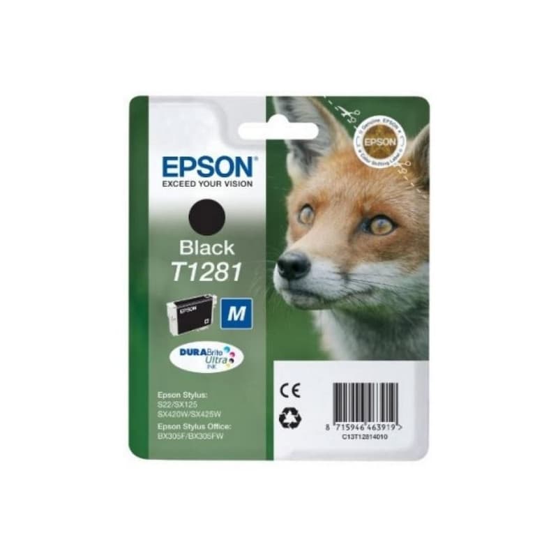 Epson Fox Singlepack Black T1281 DURABrite Ultra Ink - Image 1