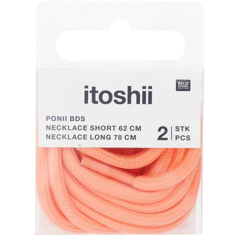 Itoshii pack 2 cordons 2 tailles orange fluo - Image 1
