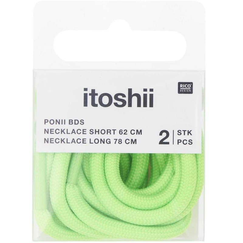 Itoshii pack 2 cordons 2 tailles vert fluo - Image 1