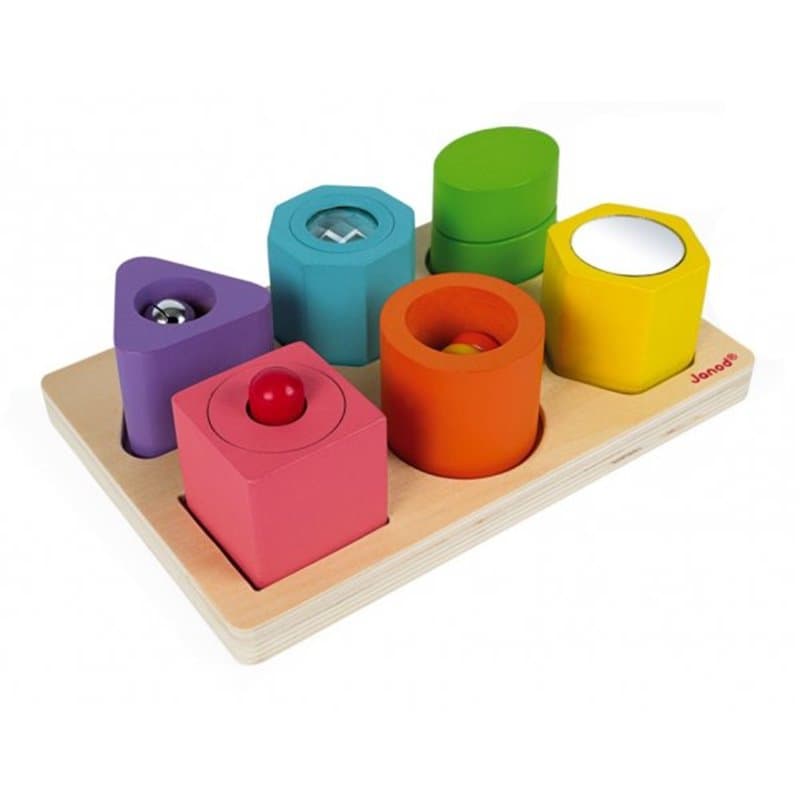 Puzzle 6 cubes sensoriels bois - Image 1