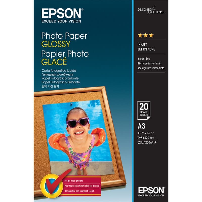 Epson Photo Paper Glossy - A3 - 20 Feuilles - Image 1