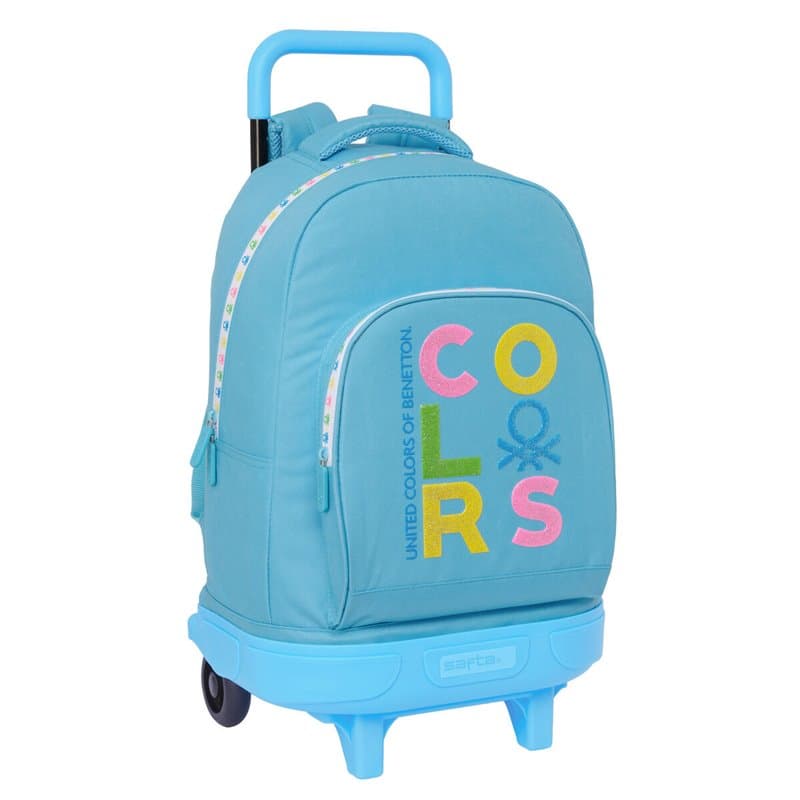 Cartable Benetton Spring Bleu ciel 33 x 45 x 22 cm - Image 1
