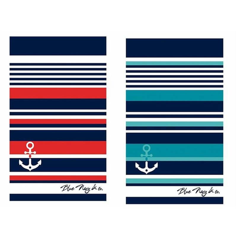 Serviette de plage Secaneta Skot Bleu Jacquard Velours - Image 1