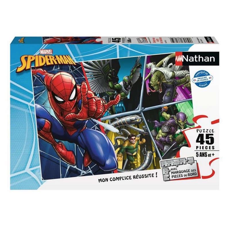 Nathan Puzzle 45 p - Spider-man contre les méchants - Image 1