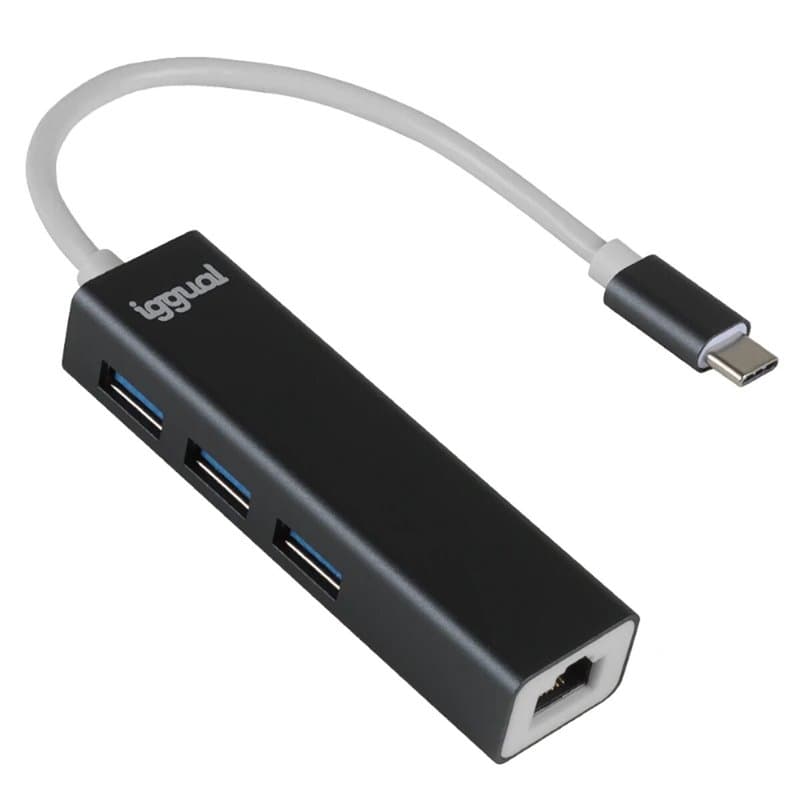 Hub USB-C iggual IGG319253 Noir Gris - Image 1