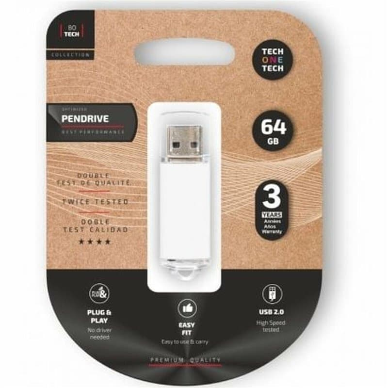 Clé USB Tech One Tech TEC3007-64 Blanc 64 GB - Image 1