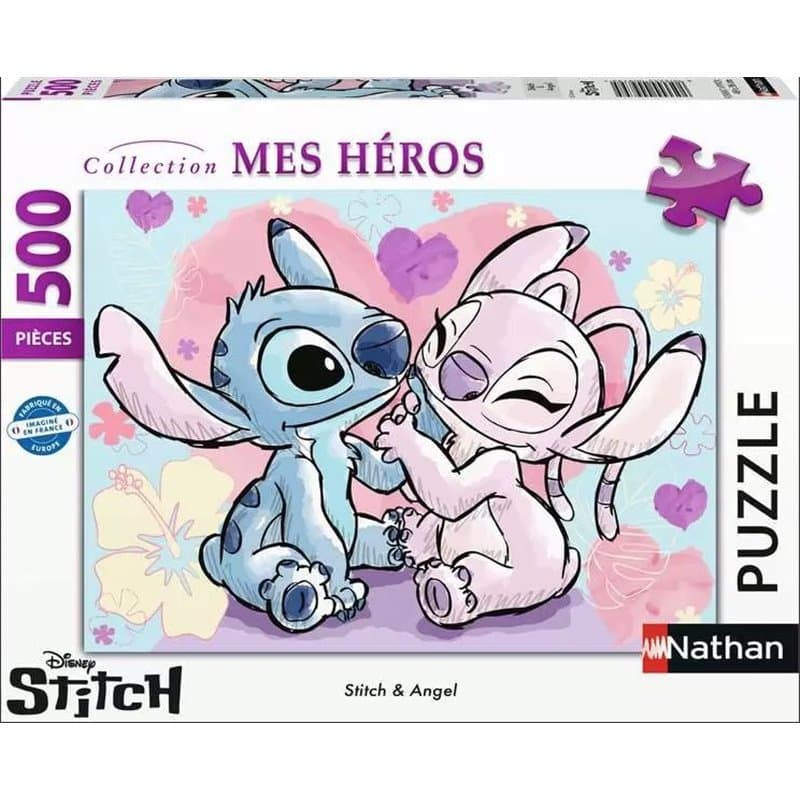 Puzzle 500 p Stitch et Angel - Disney - Image 1