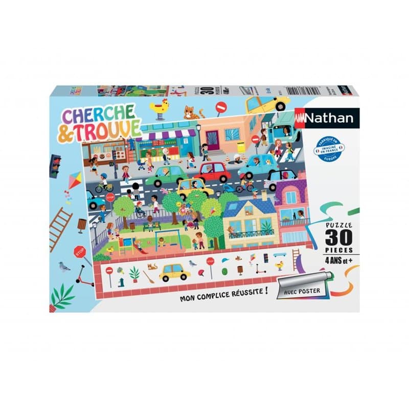 Nathan Puzzle cherche et trouve 30 pieces en ville - Image 1