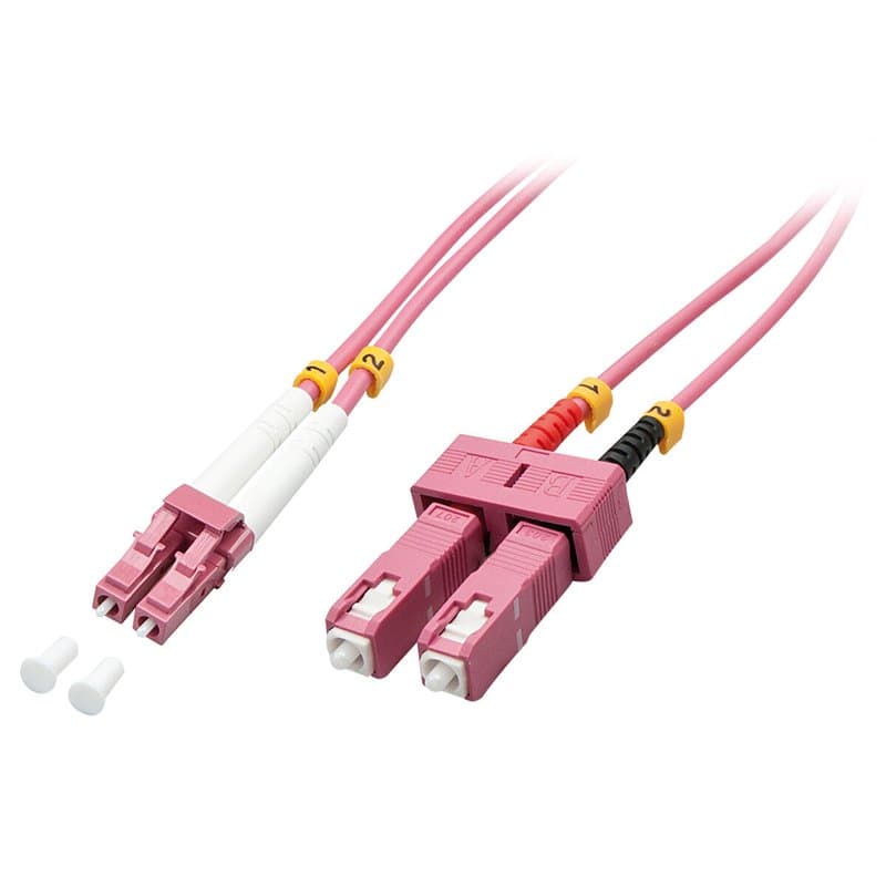 Lindy 46362 câble de fibre optique 3 m LC SC OM4 Rose - Image 1