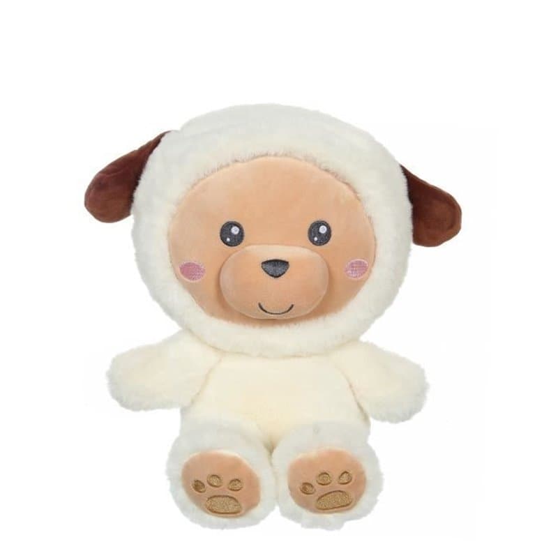 Peluche Chien Hoody Pets - GIPSY TOYS - Creme, 24 cm - Image 1