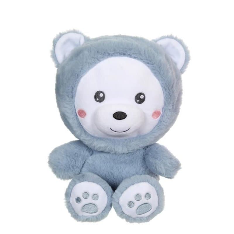 Peluche Ours Hoody Pets - GIPSY TOYS - Bleu, 24 cm - Image 1