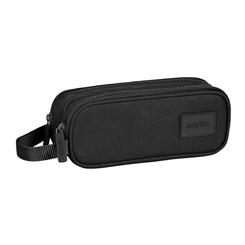Trousse Fourre-Tout Double Safta Noir 21 x 8 x 6 cm - Image 1