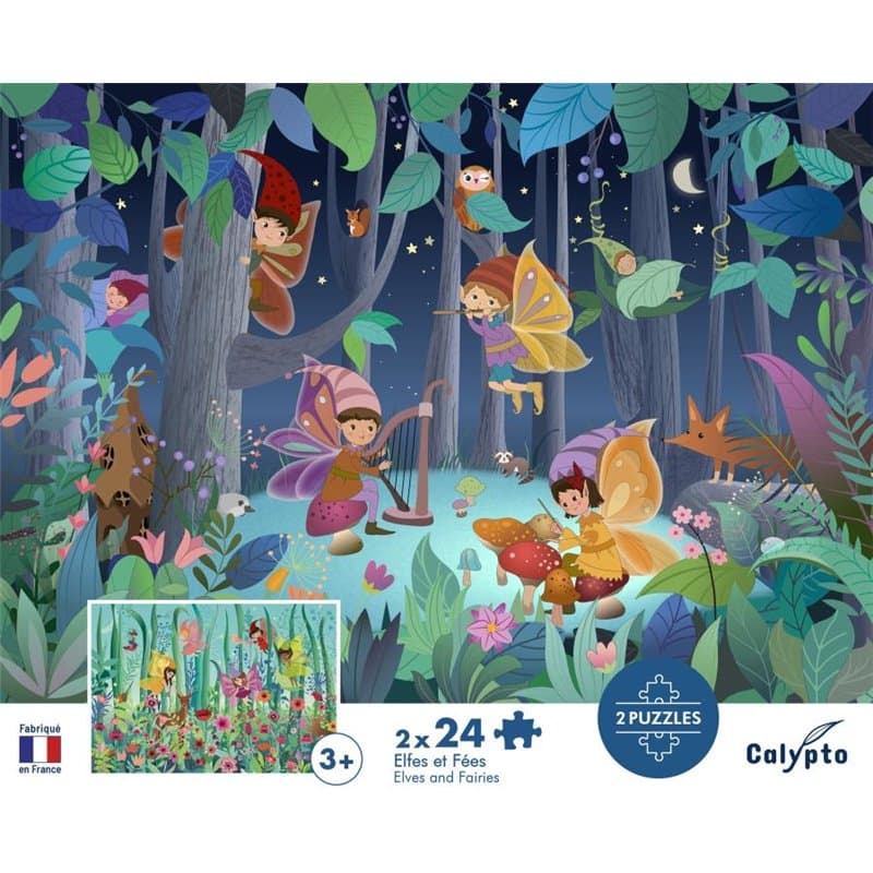 Puzzle 24 pieces x 2 elfes et fees - Image 1