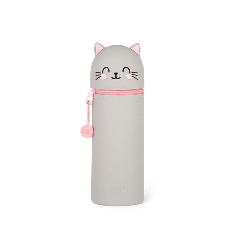 Trousse Ecole 2 en 1 en Silicone Souple - Chat - Image 1