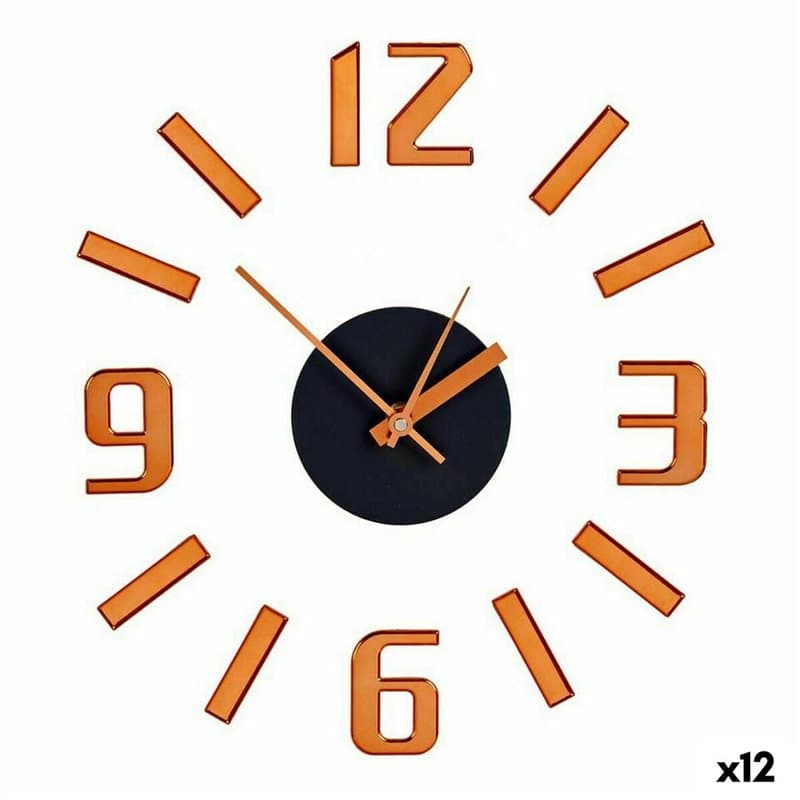 Horloge Murale Adhésif Bronze ABS Ø 35 cm (12 Unités) - Image 1