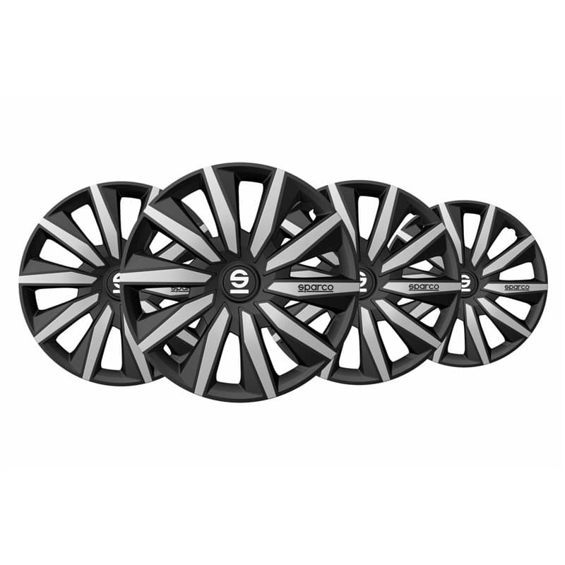 Enjoliveur Sparco Milano Noir/Argenté 15" 4 Unités - Image 1