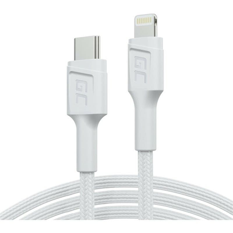 Câble USB Green Cell KABGC29W Blanc 2 m - Image 1