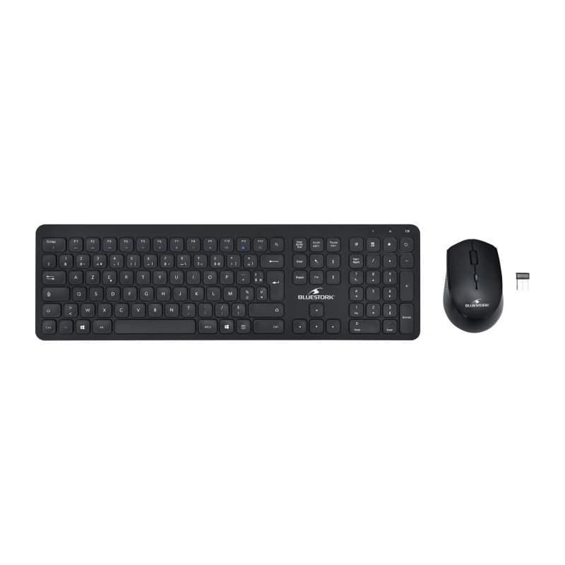 Clavier et souris Bluestork Easy Slim Azerty Noir Français - Image 1