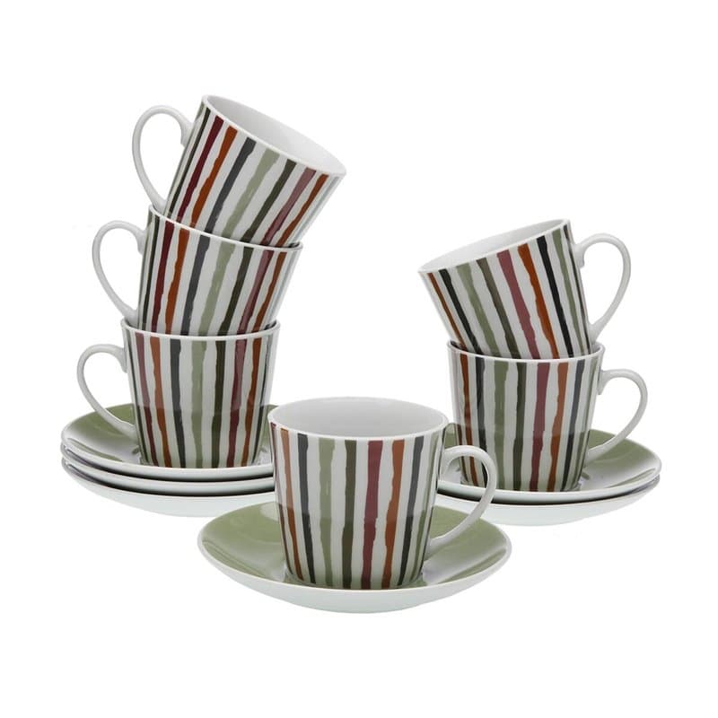 Lot de tasses avec soucoupes Versa Ligne Porcelaine - Image 1