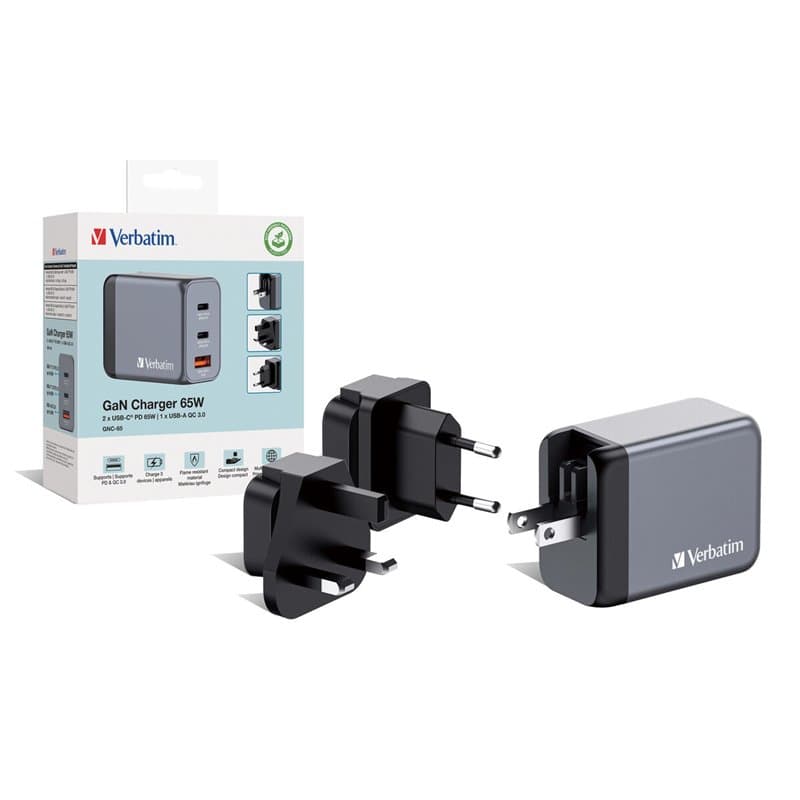 Chargeur mural Verbatim 32201 Noir/Gris 65 W - Image 1
