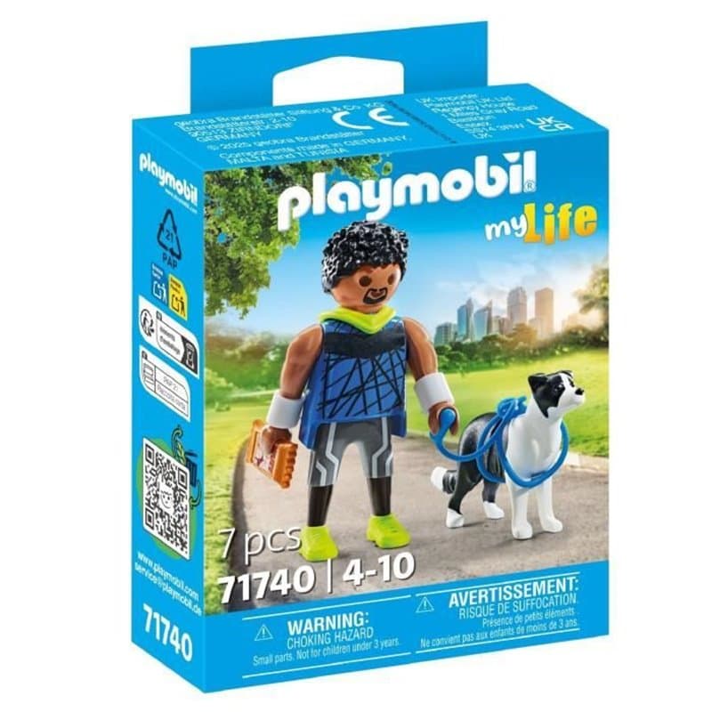 PLAYMOBIL 71740 Homme sportif avec Border Collie - Image 1