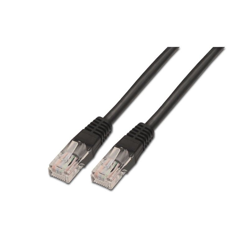 Câble Réseau Rigide UTP 6ème Catégorie Aisens 1 m Noir - Image 1