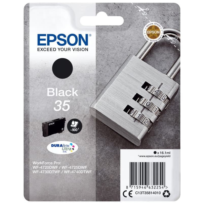 Epson Padlock Singlepack Black 35 DURABrite Ultra Ink - Image 1