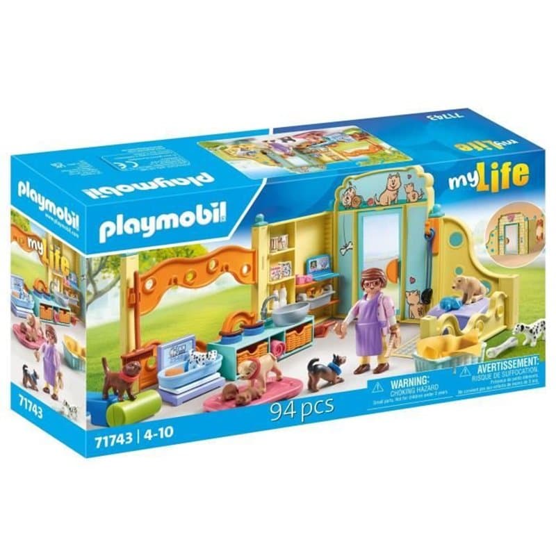 PLAYMOBIL 71743 Centre de soin : 8 chiens et soigneur - Image 1