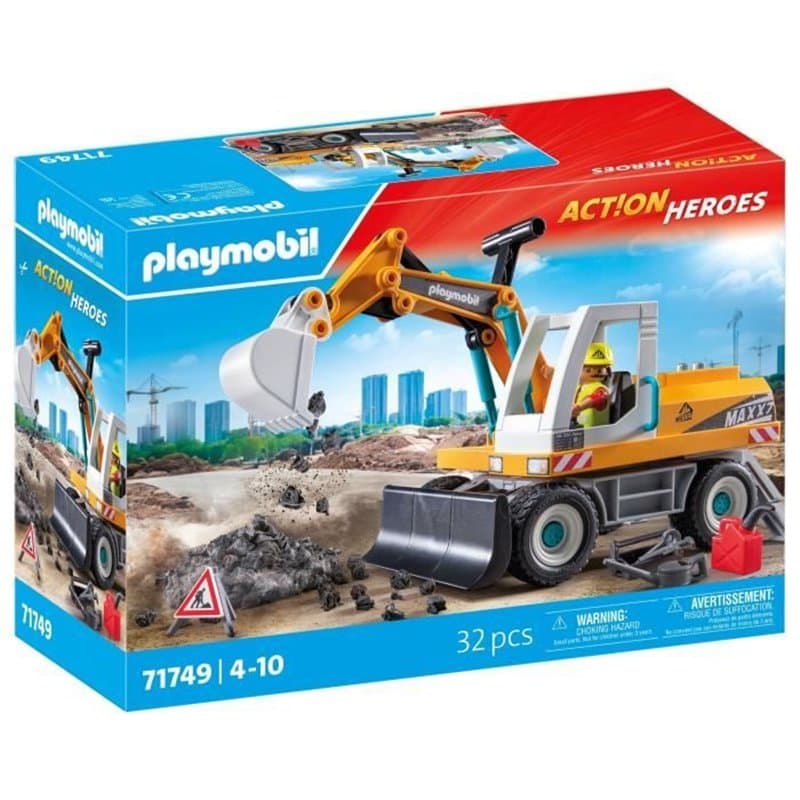 PLAYMOBIL 71749 Pelleteuse mécanique et ouvrier - Image 1