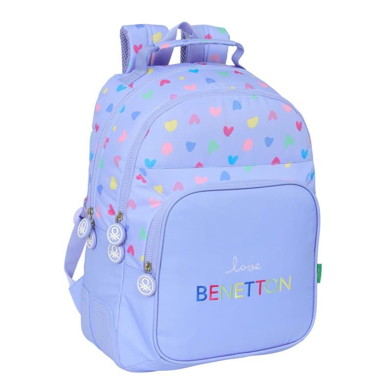 Cartable Benetton Lila Lila 32 x 42 x 15 cm - Image 1