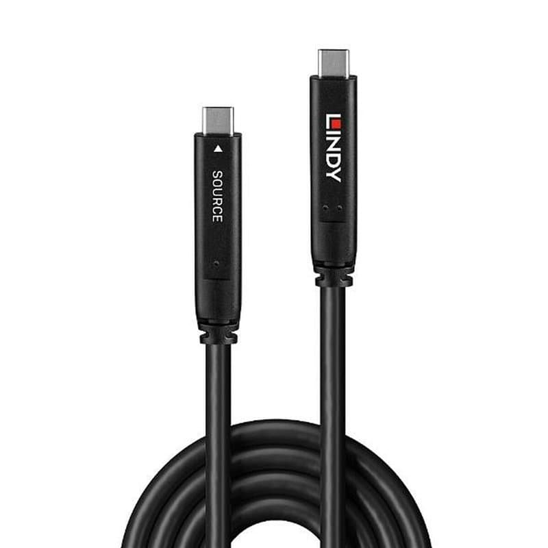 Câble USB-C LINDY 43393 Noir 8 m - Image 1