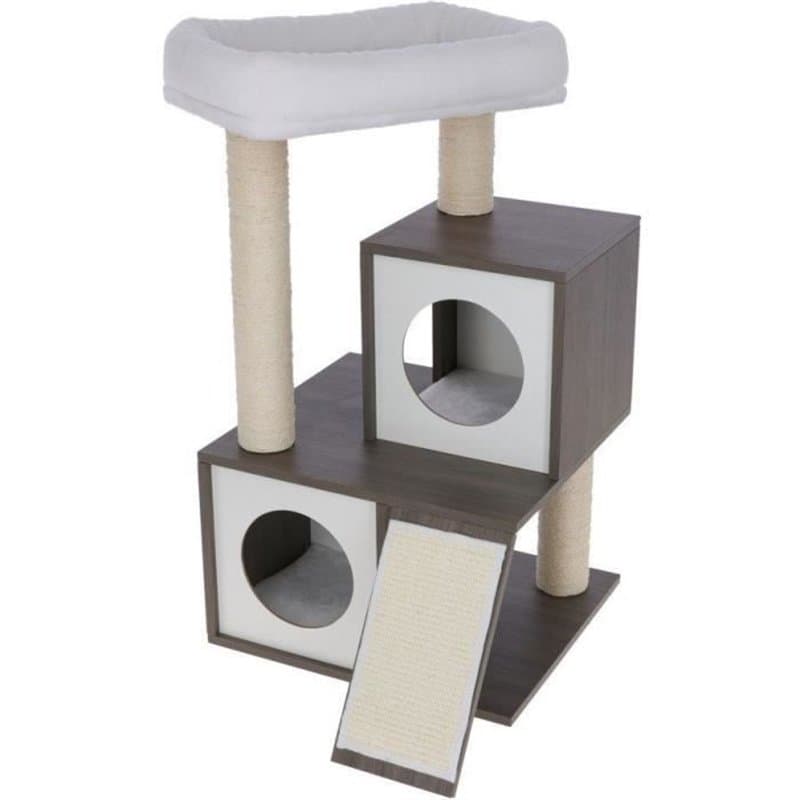 KERBL - Arbre a chat FLAIR - 48x44x86cm - Blanc/gris - Sisal - Image 1