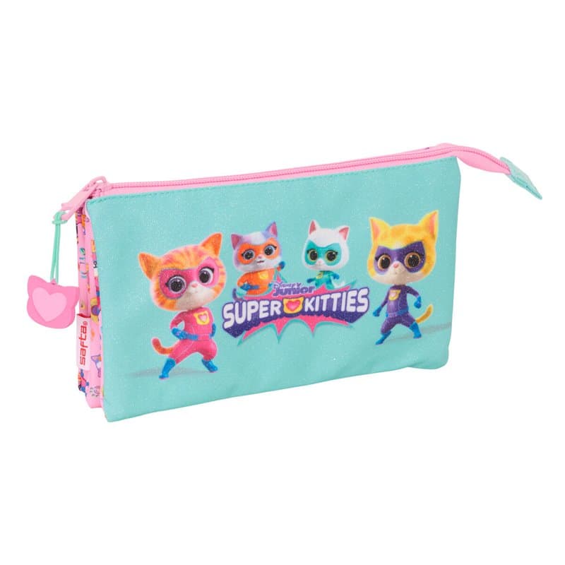 Fourre-tout SuperKitties Rose Turquoise 22 x 12 x 3 cm - Image 1