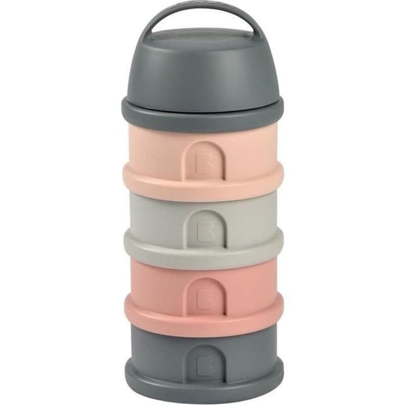 Boîte doseuse BEABA - 4 compartiments - mineral grey/pink - Image 1