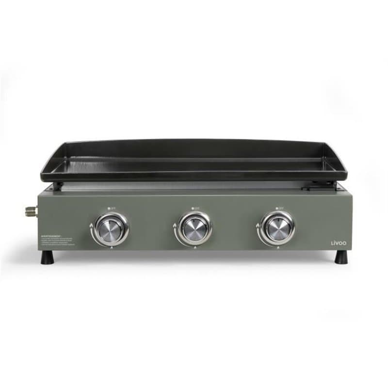 Plancha gaz - LIVOO - DOC324 - 3 brûleurs - Vert / Noir - Image 1
