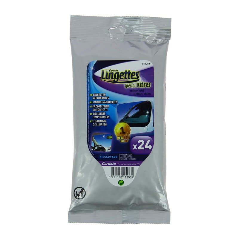 Carlinea 011253 Sachet Lingettes pour Vitres Set de 24 - Image 1