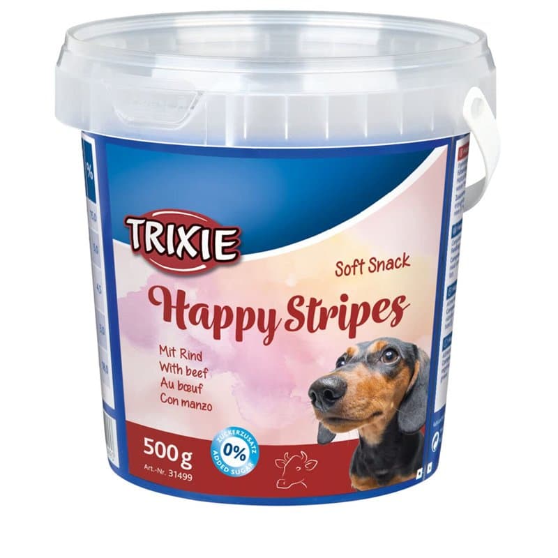 TRIXIE Pot Soft Snack Happy Stripes, 500 g, Veau, Chien - Image 1