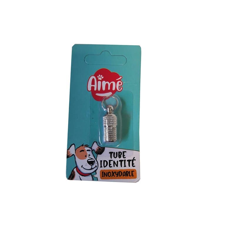 AIME Tube d'identité pour chien en acier inoxydable - Image 1