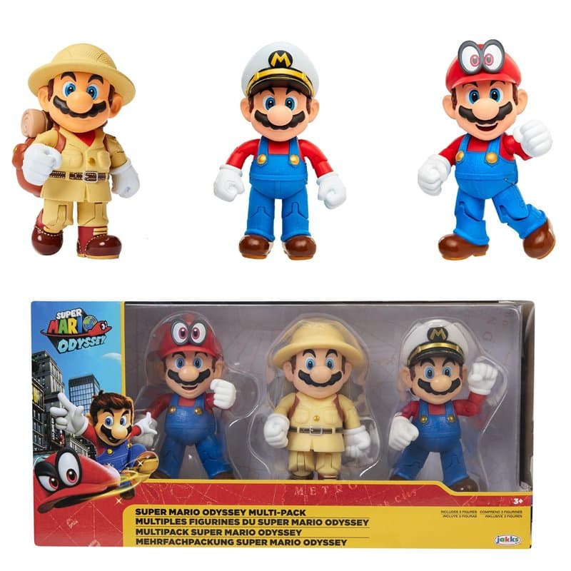 SUPER MARIO Pack 3 Figurines Mario Odyssey 10 cm - Image 1
