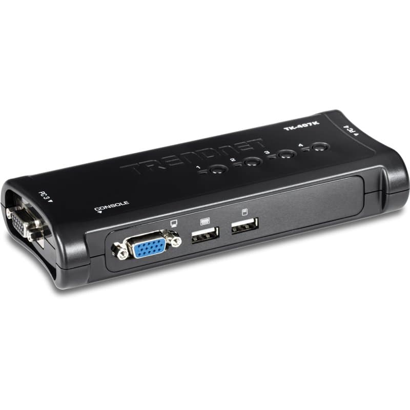 KVM 4 Ports VGA/USB, Blanc - Image 1