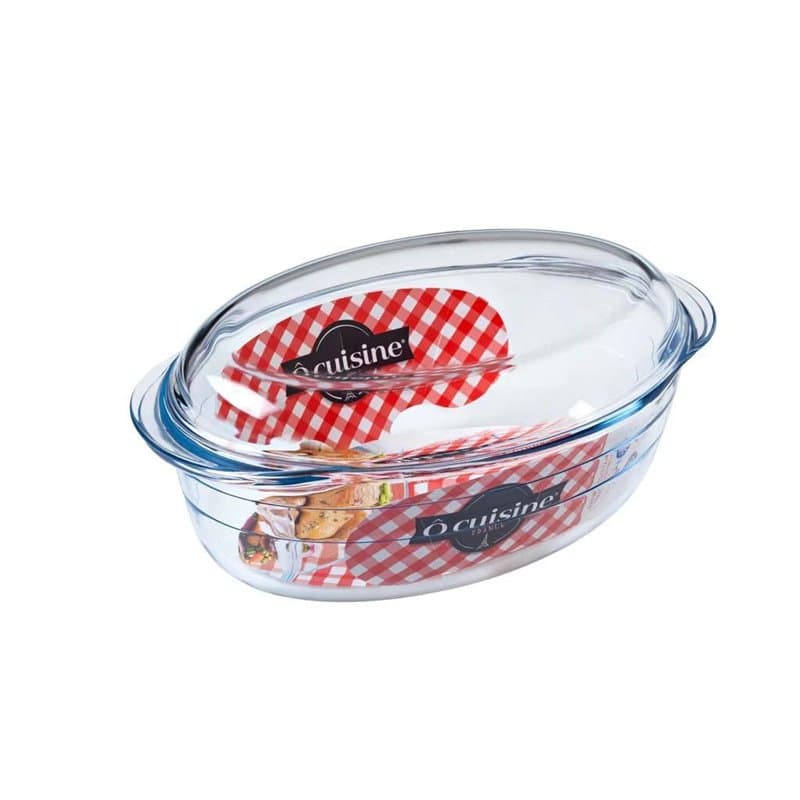 Ô cuisine cocotte Ovale en Verre Borosilicate 3L - Image 1