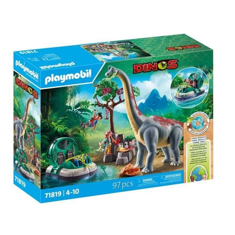 PLAYMOBIL 71819 Brachiosaure, explorateurs, aéroglisseur - Image 1