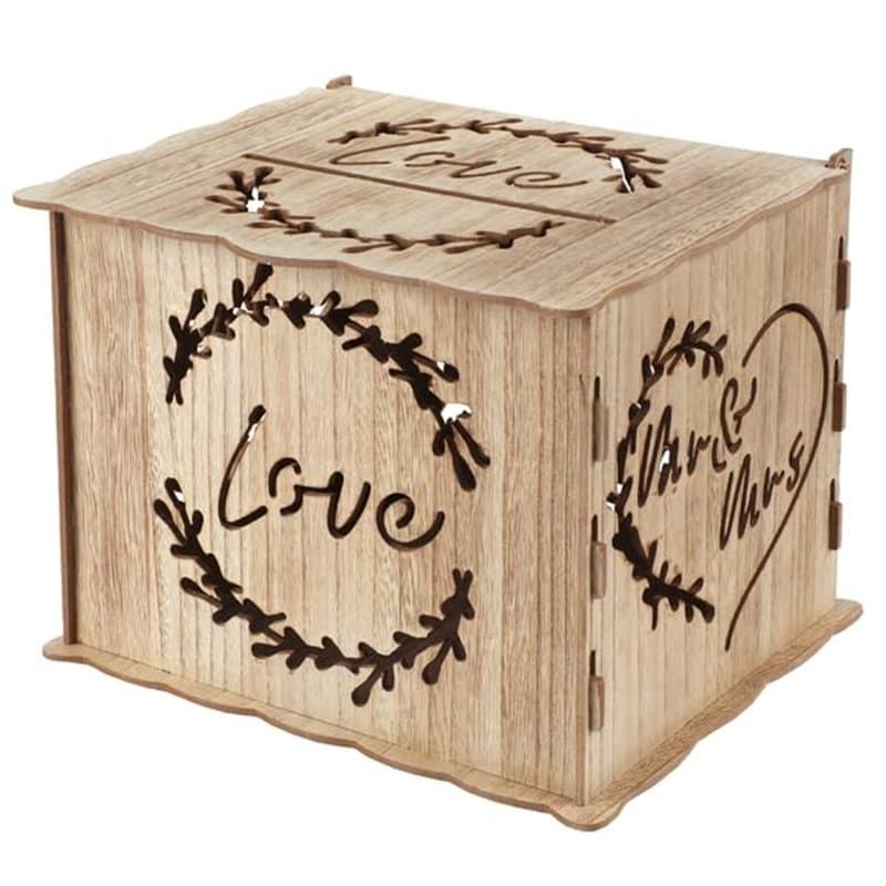 SANTEX 8495-26, Tirelire Mariage en Bois 22x30cm - Image 1