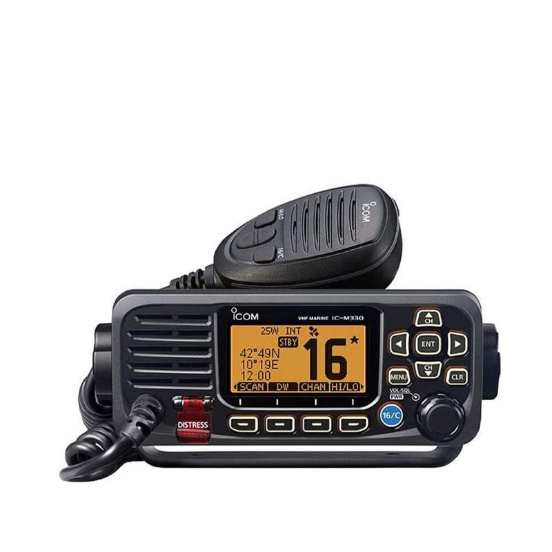Icom M330ge Émetteur VHF avec récepteur GPS Mixte, Noir - Image 1