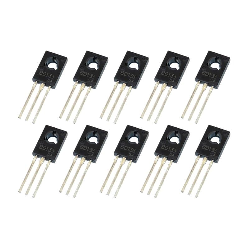 Kit de 10 transistors NPN BD135 45V 1.5A - Image 1